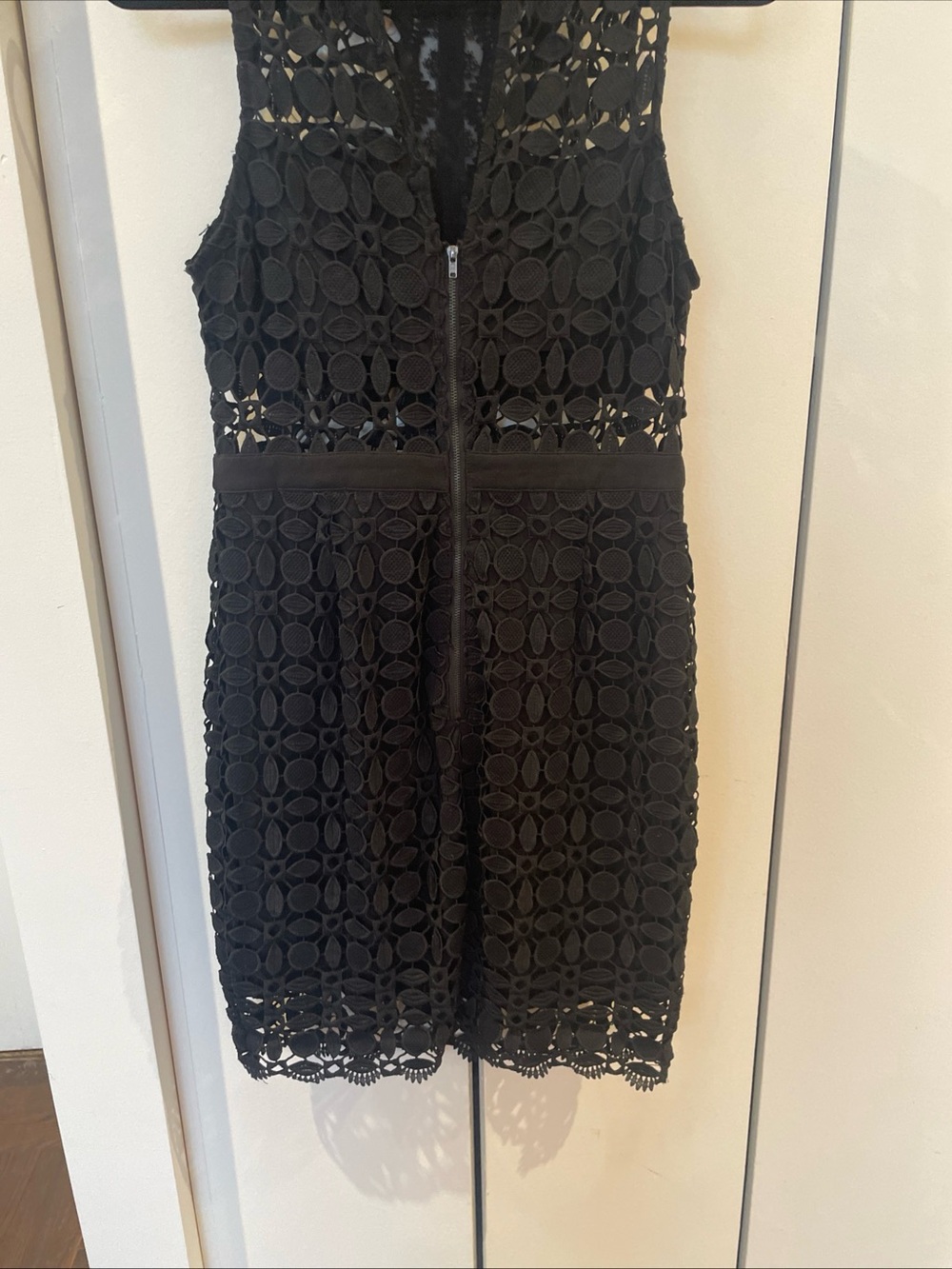 Astr Black Lace Mini Dress with Zip Back lace slim fit cocktail wedding